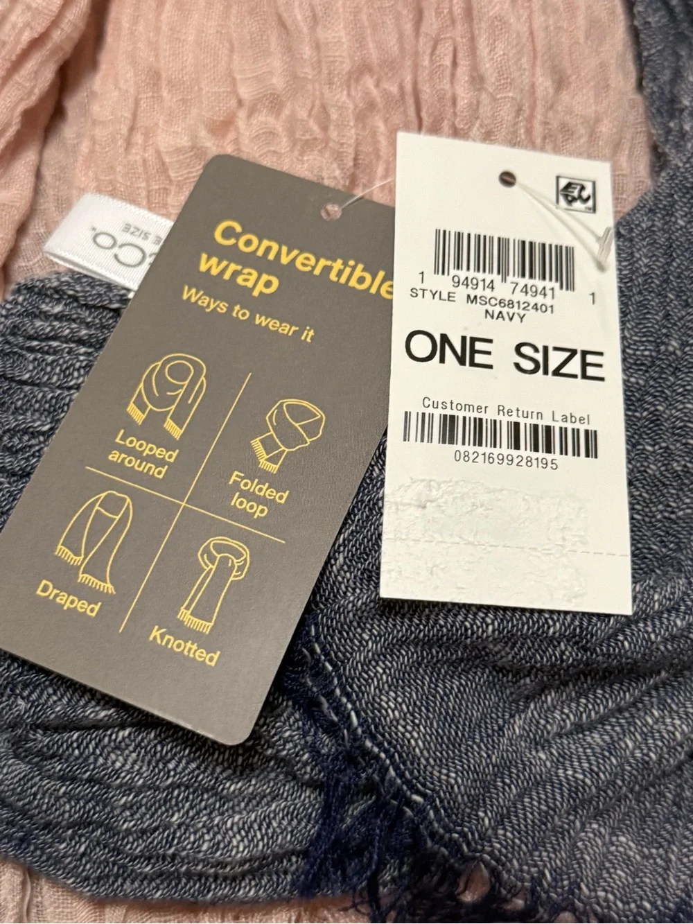 Style & Co Women's Textured Linen-Look Scarf Pairs of Two. NWT